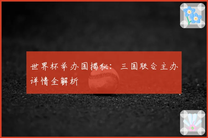 世界杯举办国揭秘:三国联合主办详情全解析